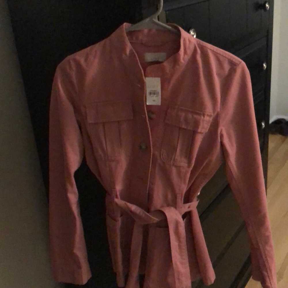 Brand new tie waist utility jacket